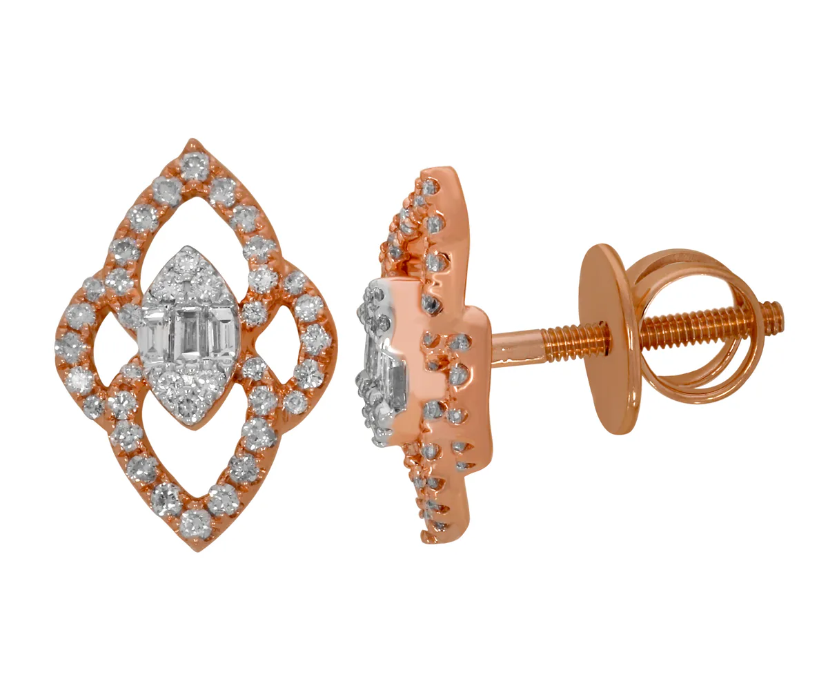 Diamond Flower Studs